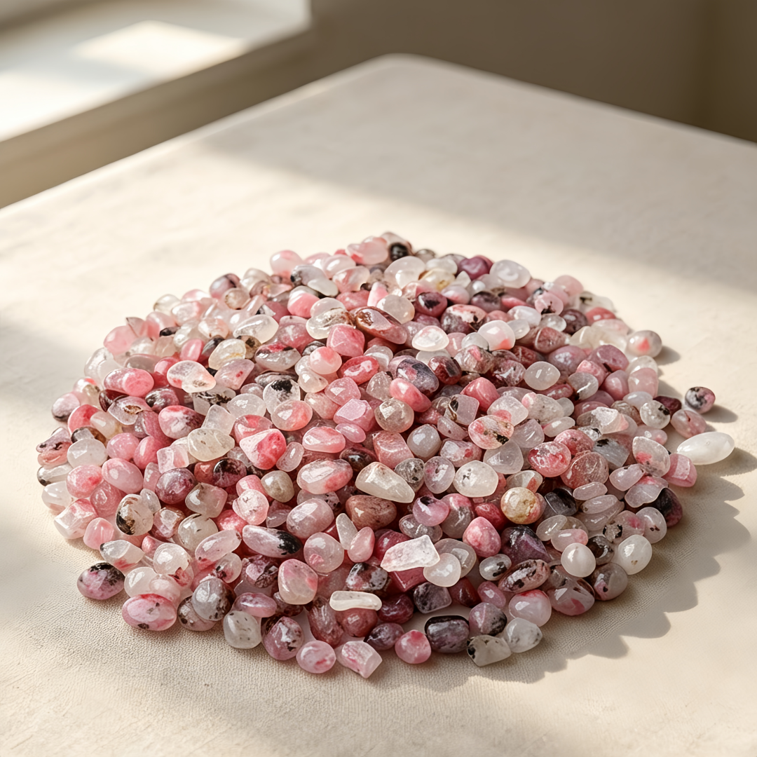 Aquarium Plant Original - Natural Pink Rhodonite Crystal Chips Irregular