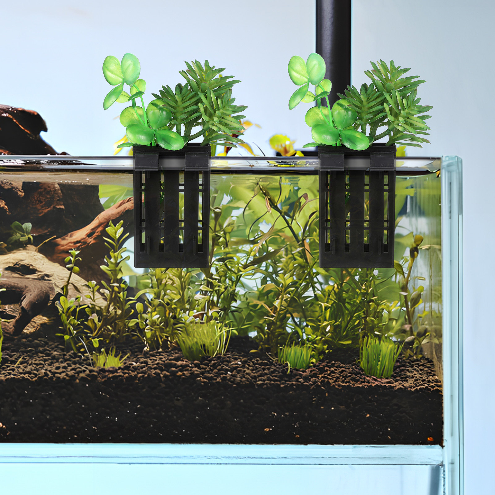 Aquarium Plant Original - 10Pcs Aquarium Plant Holder Hanging Slotted