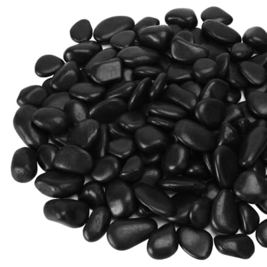 Planted Aquarium With Gravel - onlyfire 15lb Black River Rocks, 1